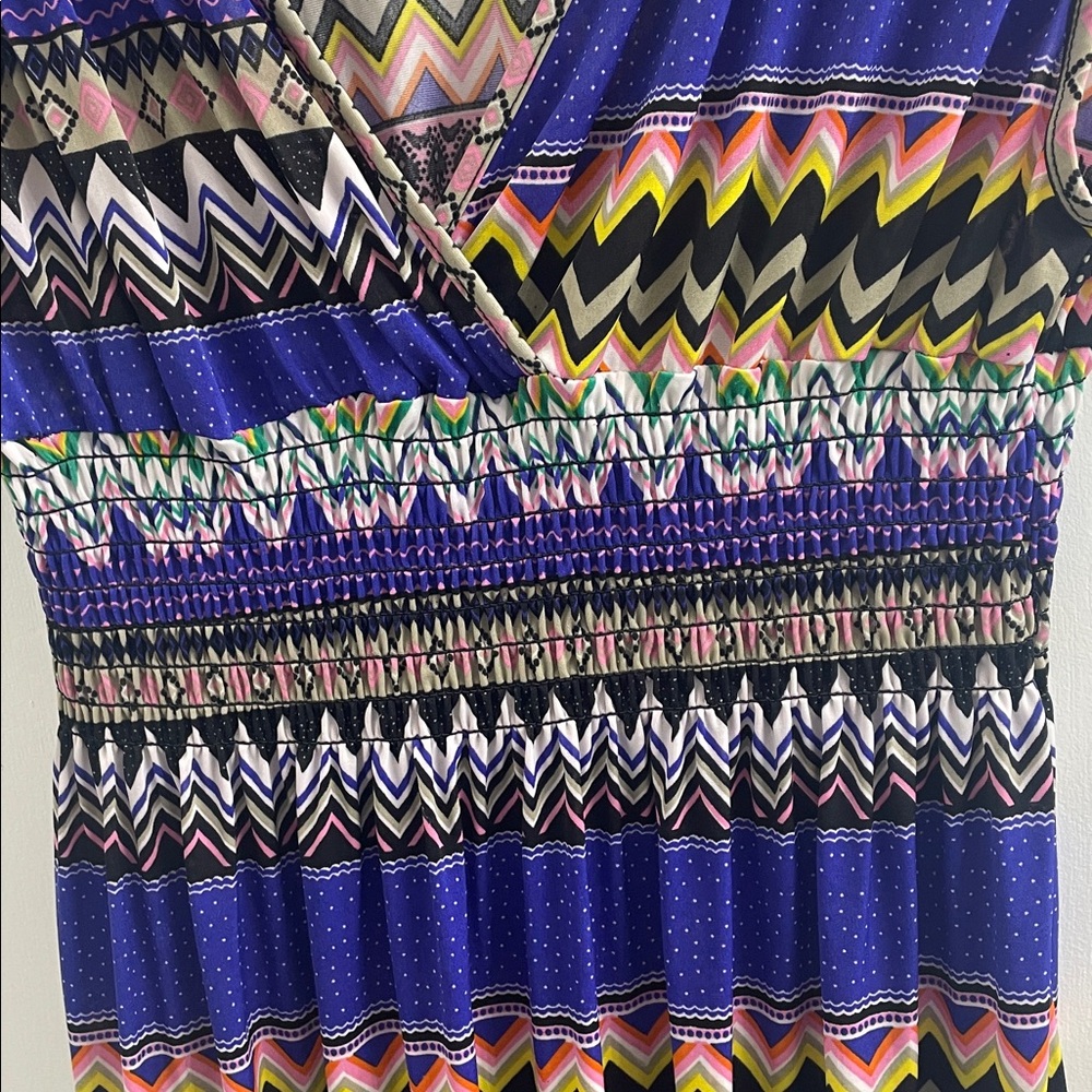 Chevron Patterned Maxi Dress - Purple, Blue, and Yellow - Picture 7 of 7